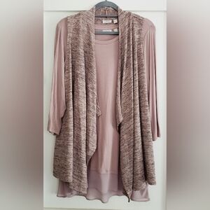 Logo Top and Vest Set, Size M, never used, Muted Mauve, Tunic